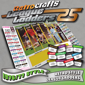 Retro 1976/77 style England & Scotland Football League 2025/26 Season League Ladders