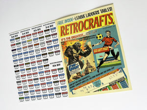 Retro 1964/65 style England & Scotland Football League 2024/25 Season League Ladders