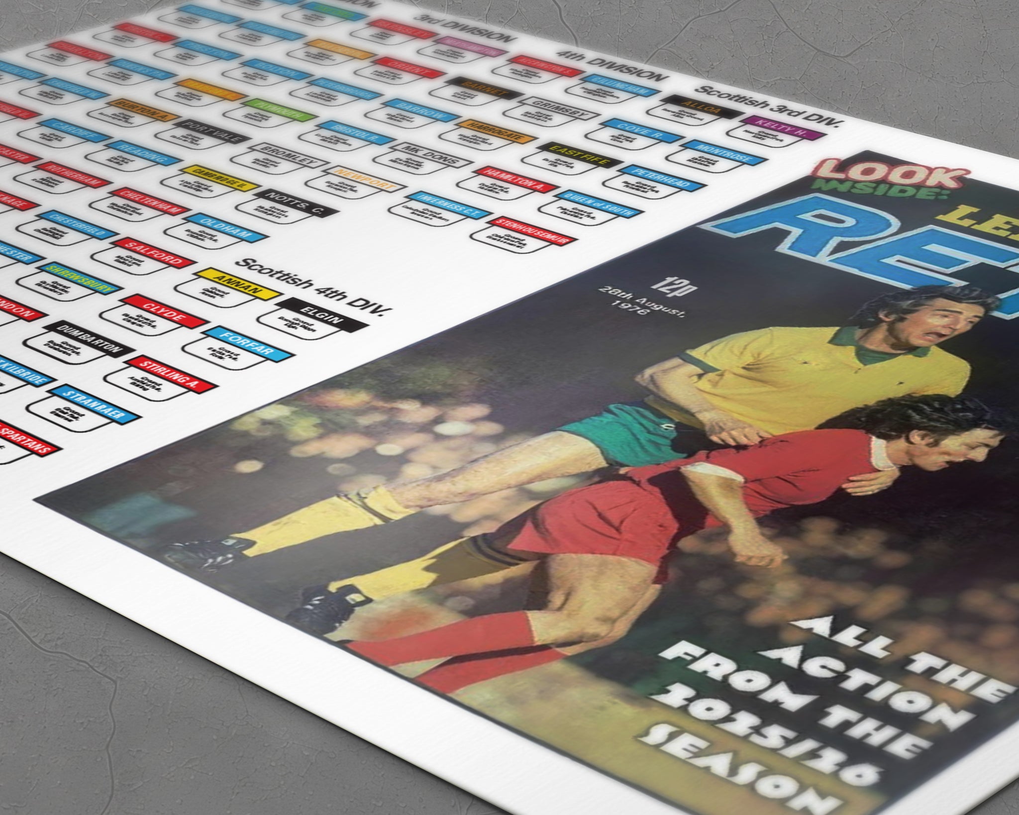 Retro 1976/77 style England & Scotland Football League 2025/26 Season League Ladders